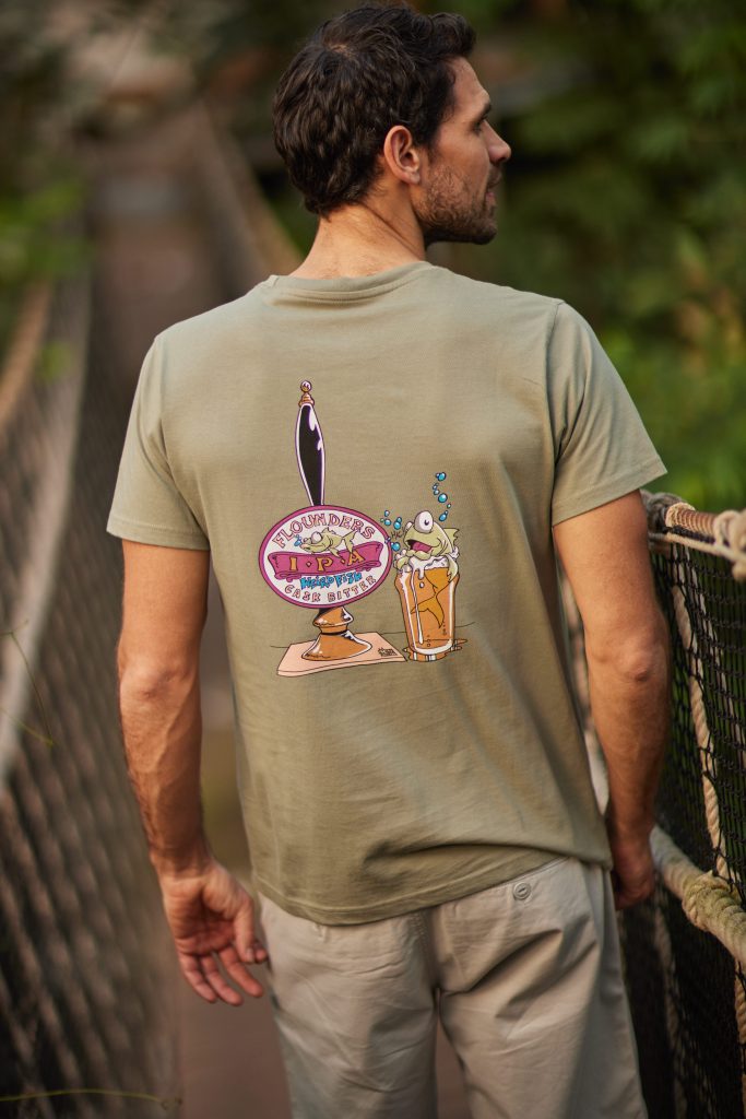 Man in printed graphic t-shirt