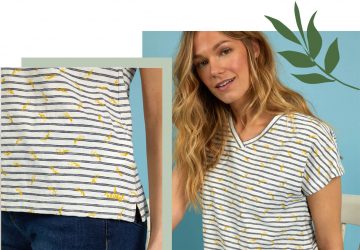 Women in Striped T-Shirt