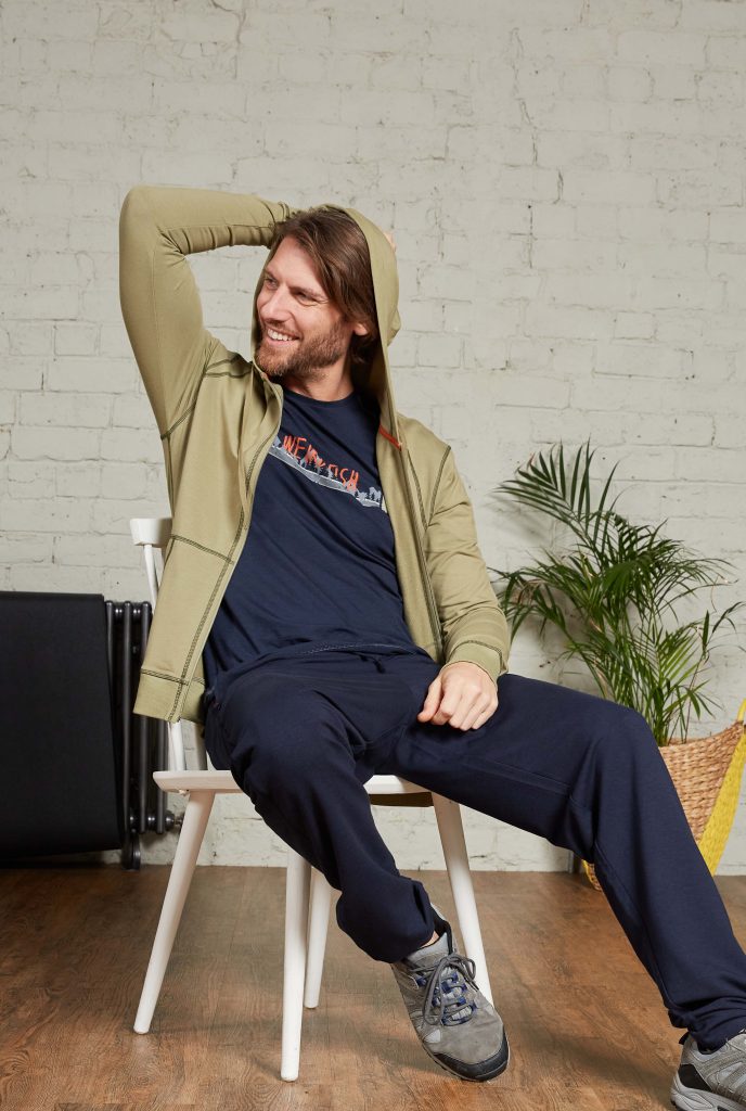 Man in Bamboo Zip up Hoodie